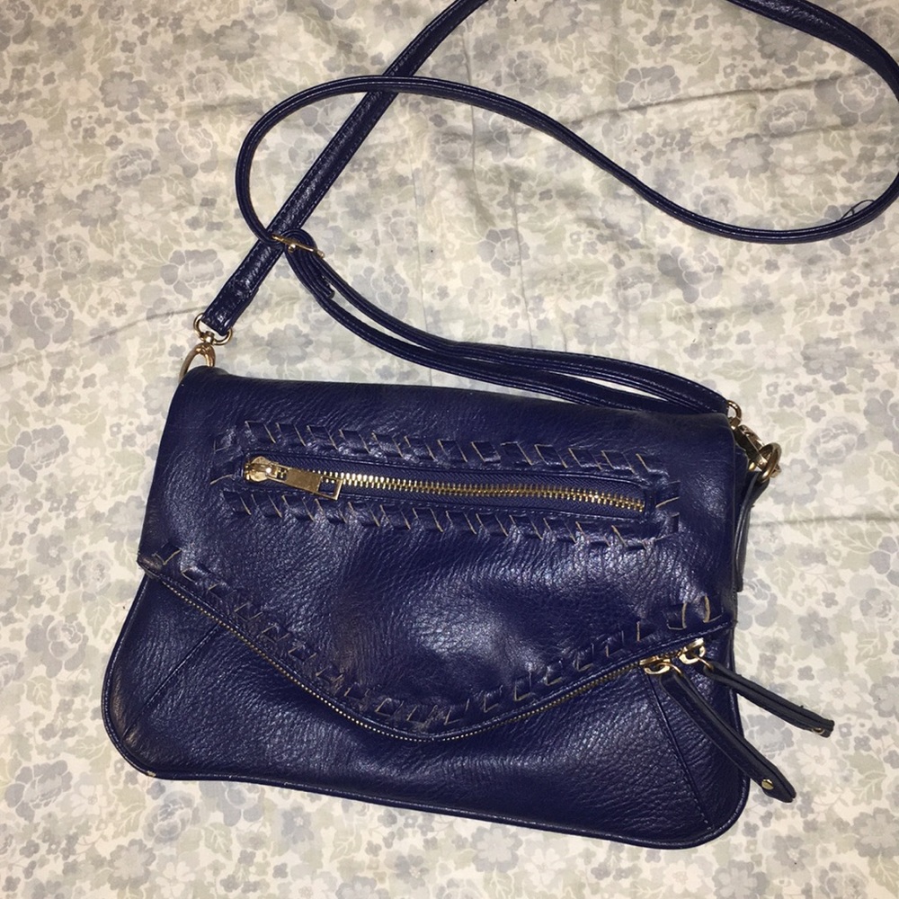 Deep blue crossbody satchel